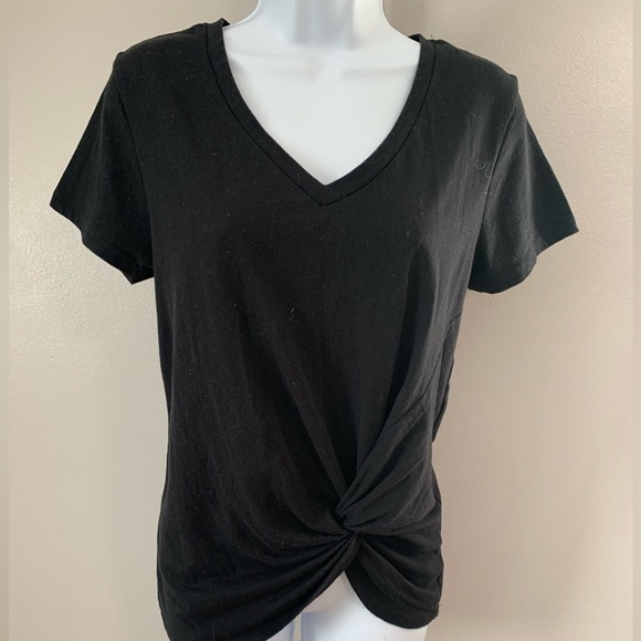 Altar'd State Black V-Neck Twist Front Tee - Picture 15 of 16